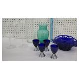 Box glassware - Cobalt blue, family Faith candle