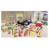 Knitting kits, embroidery box, glue sticks,