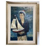 Georges Rival painting on canvas - French boy w/