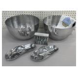 Happy as a clam Iot.  2 huge metal bowls, flip
