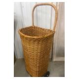 Wicker laundry basket on wheels - nice