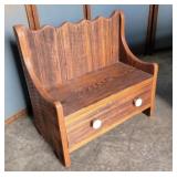 Doll sized 1 drawer bench 18x9x17