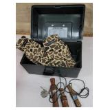 Ammo box, three duck calls, promark gloves, and