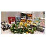 Vase fillers, lemon, oranges, limes, artichokes,