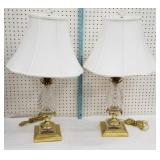 Pair of Glass pineapple lamps with shades