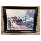 Framed John Deere print approx 23"x28"