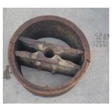 Wooden Pully  17in dia