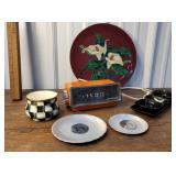 Box - Mackenzie Childs sugar, orange clock,