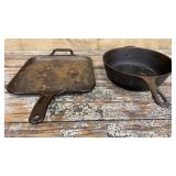 Cast iron griddle & deep frying pan
