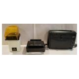 3 appliances, popcorn maker, sandwich toaster,