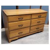 Oak 6 drawer dresser 48"16"30"t