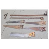 Lot of saws hand saws 2 man saws