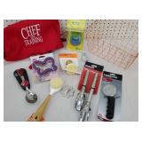 Copper wire basket of new kitchen - child