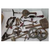 Drill braces, pulleys, trap