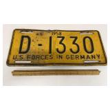 U.S. forces in Germany 1958 license plate