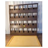 Literature rack card holder and cork board