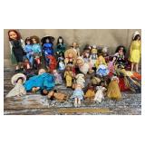 Box of dolls from around the world - 60