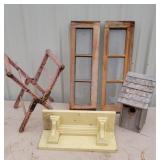 Clock shelf,small windows,birdhouse folding