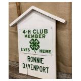 4-H club member sign approx 25"x21"