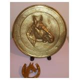 Vintage 11 1/4" Horse Head Brass Repousse Wall