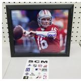 Joe Montana signed 8x10 photo, damaged frame