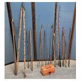 Large fishing lot bamboo,steel rods
