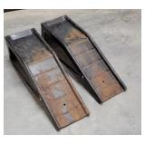 Pair of metal car ramps