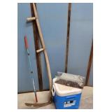 random lot - sickle, cooler, trap, grabber