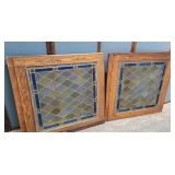 2 - leaded stained glass windows 35"34"