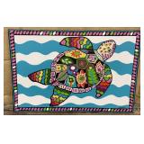 Bottalico signed turtle painting on canvas approx