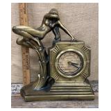 Sarsaparilla Art Deco figural clock w/ nude