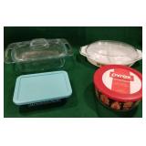 Pyrex dishes , with lids