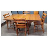 Haywood Wakefield butterfly drop leaf table and 4
