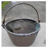 HUGE Copper dovetailed pail - Wrought iron handle