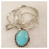 Sterling necklace with stone