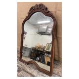 Scalloped mirror w/ old glass approx 33"x24"