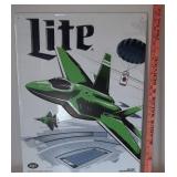Miller Lite Beer Embossed Tin NY Jets 24" by 18"