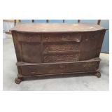 Claw foot oak server needs work 60"24"37