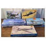 5 Unassembled models - airplanes - they appear to