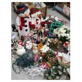 Christmas lot , lights, ice skates, stop snowman,