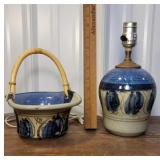 2pcs studio pottery dash maybe ithaca?? Lamp &