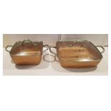 2 Copper Chef pans with lids