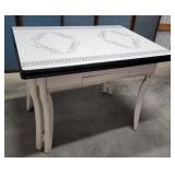 Retro enamel top table 42"32"32" opens to 63"