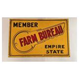 Metal sign - Empire State Farm Bureau approx