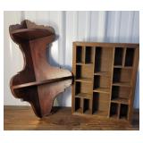 2 small shelves - corner & cubby