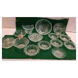 Clear glassware, bowls, candy dishes, etc