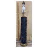 Tall black MCM table lamp approx 35" tall