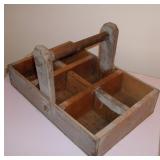 Antique Primitive Divided Tote Made from a Raisin