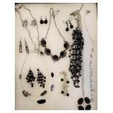Sparkly necklaces , earrings, bracelets, etc
