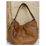 Cognac colored leather purse Lauren